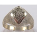 A Swedish hallmarked 18 carat white gold diamond ring, stamped BRK and unascribed mark, size R, 5.