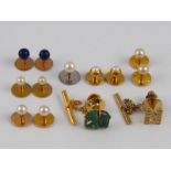 A mixed lot comprising four pairs of untested pearl studs (two marked 18ct),