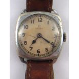 A vintage Omega wrist watch, case approx 28mm wide,