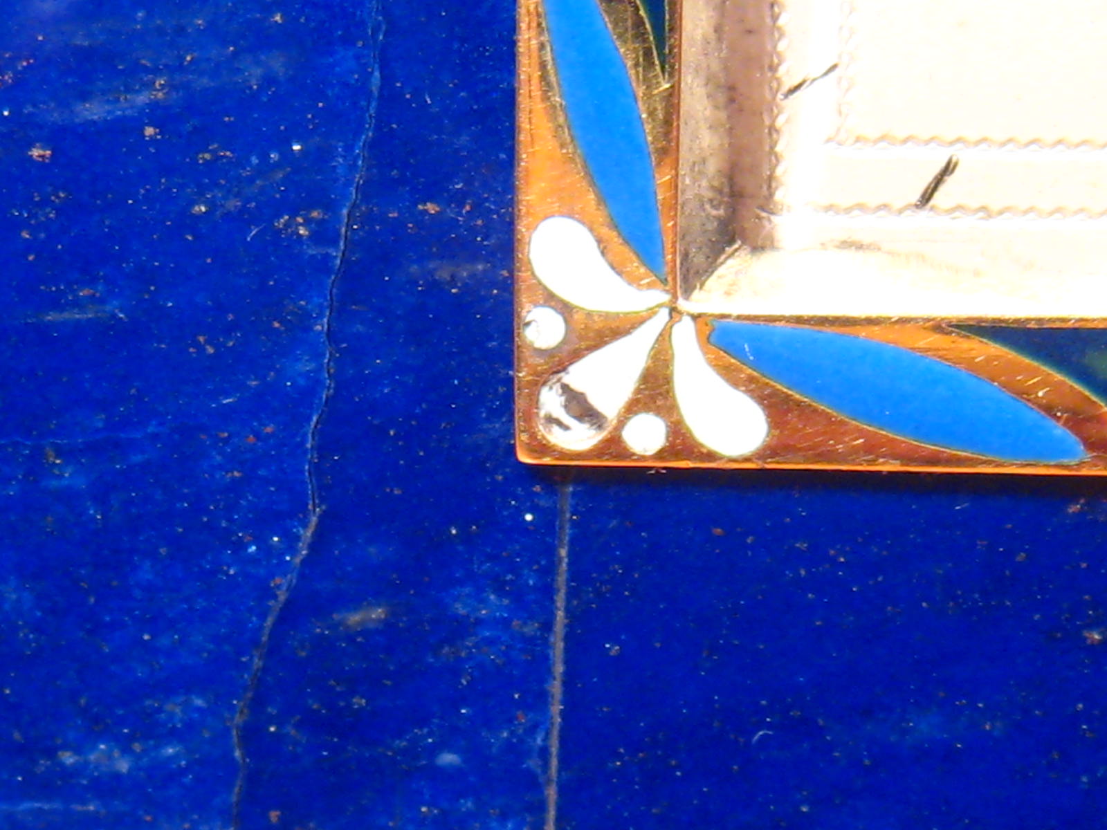 A French hallmarked silver and lapis lazuli clock, with gold, silver and enamel bezel and diamond - Image 15 of 18