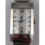 A Dunhill gent's stainless steel wrist watch, WR30M, faceted glass, quartz movement, date aperture,