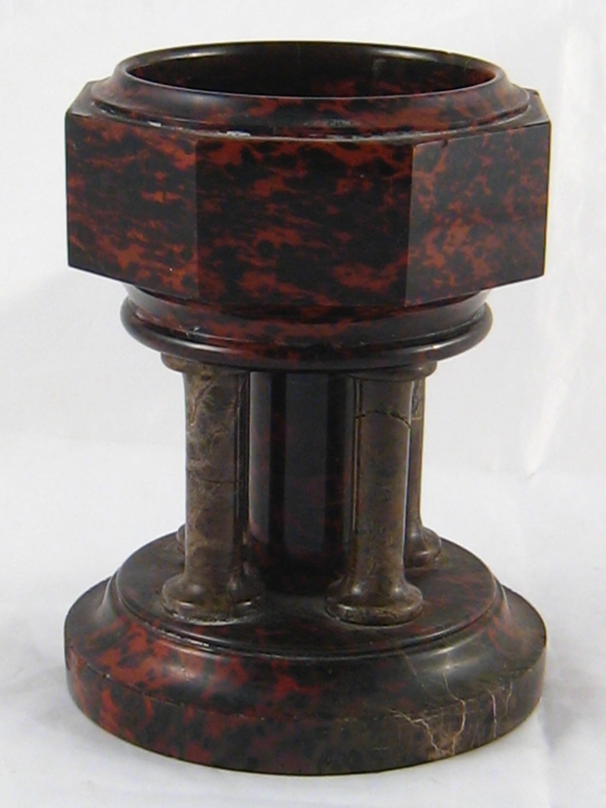 An unusual Victorian red marble stand ,