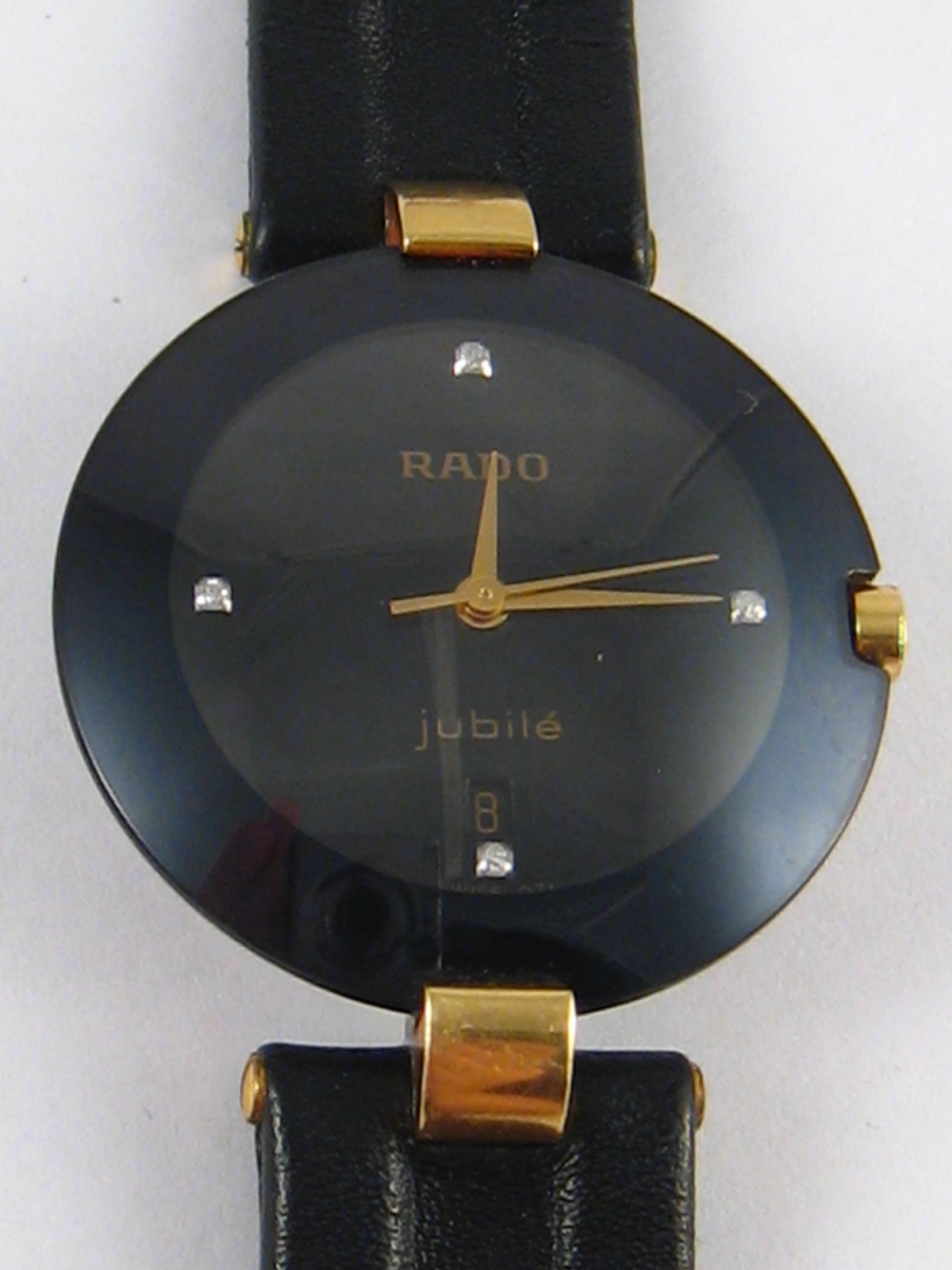 A lady's Rado Jubile wrist watch with date aperture, quartz movement, case approx. 35mm wide.