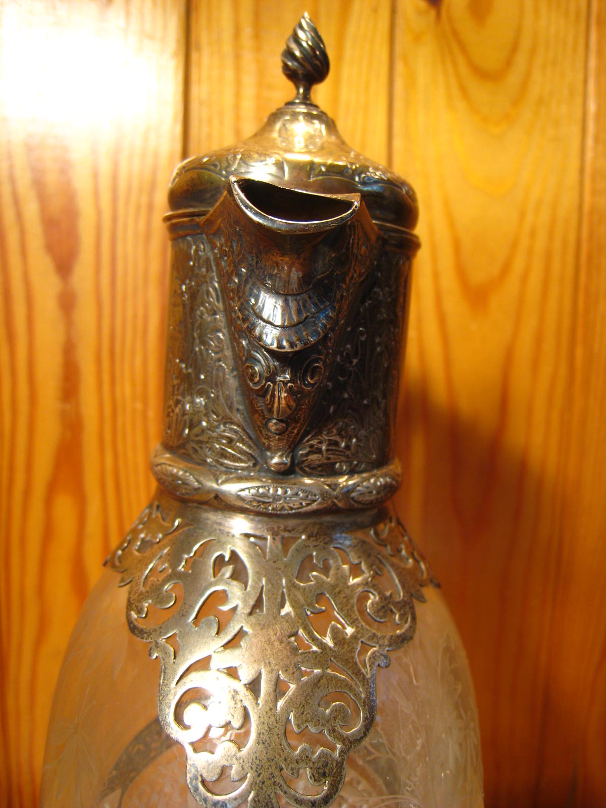 A Victorian silver mounted cut and engraved glass claret jug, - Image 4 of 16
