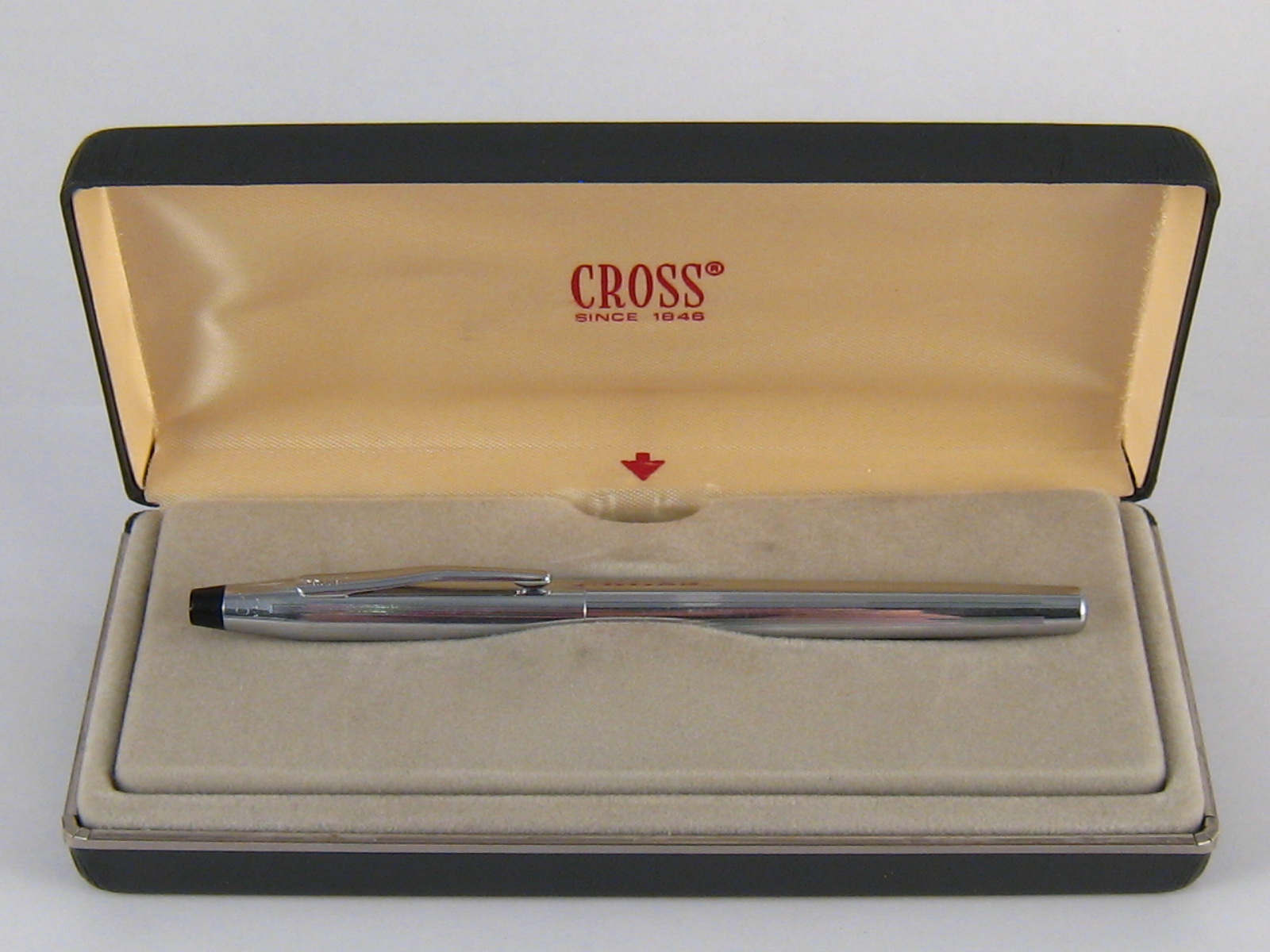 A boxed Cross fountain pen including cartridges and papers.