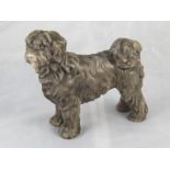 A Herend ceramic grey rough haired dog. Impressed  No. 5318. and blue factory stamp. Ht. 12cm.