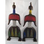 Tribal Art . A pair of beaded dolls, Namidji tribe, Cameroon. Ht. 54cm.
