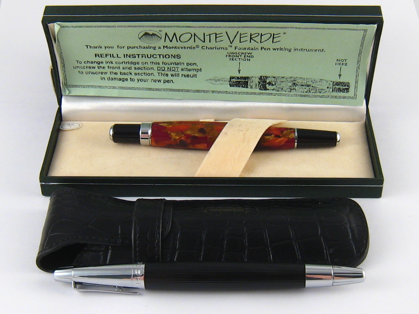 A boxed Monteverde Charisma fountain pen with guarantee card,