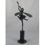 Tom Merrifield. "Dragonfly" A winged bronze figure of a dancer performing as a dragonfly.