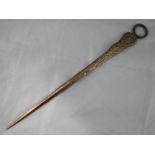 A Victorian silver King's pattern skewer with ring handle, crested, probably Mary Chawner,