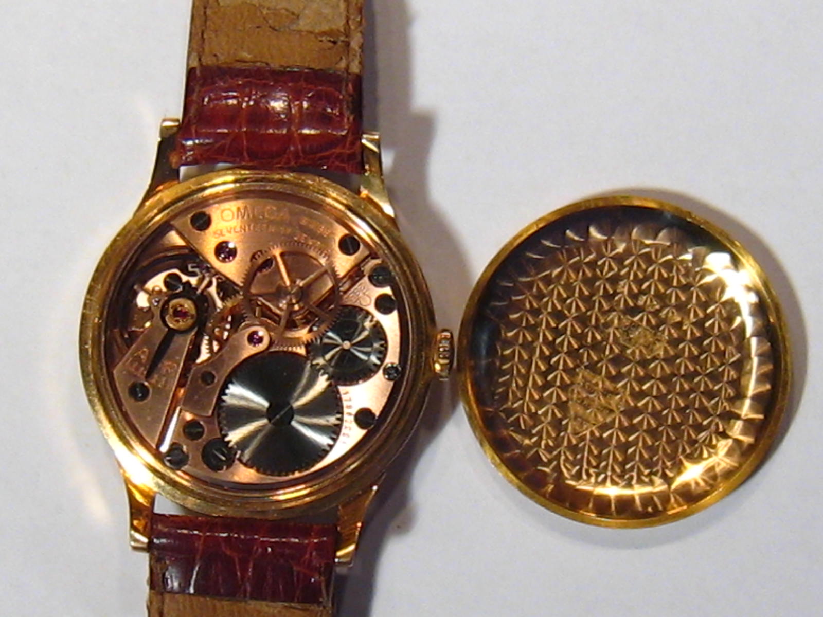 A gent's 18 carat gold Omega wrist watch, case approx 35mm wide, gross weight approx 35. - Image 7 of 10