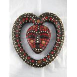 Tribal Art . A Kwelle heart shaped mask, Gabon, circa 1940.