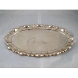 An Austro Hungarian silver, 800 grade, oval dish with shaped rim . 23x37cm. wt. 512gm.