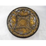 A Coalbrookdale gilded cast iron plate with mythological sea creatures, impressed “Coalbrookdale”.