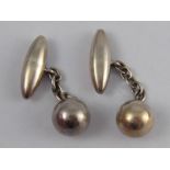 A pair of antique English silver cufflinks, hallmarked Birmingham 1897/8, 4 gms.