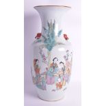AN EARLY 20TH CENTURY CHINESE FAMILLE ROSE PORCELAIN VASE finely painted with females and children