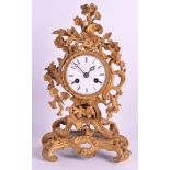 A LATE 19TH CENTURY FRENCH ORMOLU MANTEL CLOCK C1890, of rococo scrolling form, signed Rouilly &