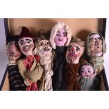 A GROUP OF SIX 19TH CENTURY HAND PUPPETS in various forms. (6)
