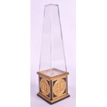 A RARE JAEGER-LECOULTRE EGYPTIAN REVIVAL TOWER CLOCK with central perspex column, the base decorated