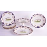 A COLLINGWOODS PORCELAIN 'YORK' PART DESSERT SERVICE comprising of an oval dish, 6 x 8.5ins