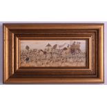 A GOOD EARLY 20TH CENTURY PERSIAN FRAMED PAINTED IVORY MINIATURE of rectangular form, painted with a