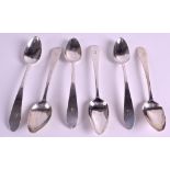 A GOOD SET OF SIX GEORGE III IRISH SILVER PRESERVE SPOONS Dublin C1795, by James Keating, with