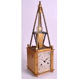 AN UNUSUAL LATE 19TH CENTURY FRENCH INDUSTRIAL MANTEL CLOCK possibly formed as a Metronome, with