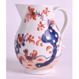 AN 18TH CENTURY LOWESTOFT SPARROWBEAK JUG painted with the Two bird pattern in an imari colours. 3.