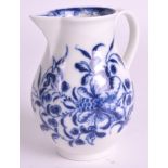 AN 18TH CENTURY WORCESTER SPARROWBEAK JUG painted with the Mansfield pattern. 3.75ins high.