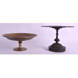A 19TH CENTURY ITALIAN GRAND TOUR BRONZE TAZZA together with another similar copper and brass