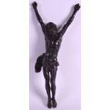 A 19TH CENTURY ITALIAN BRONZE CORPUS CHRISTI modelled with hands raised. 11ins high.