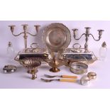 A PAIR OF 19TH CENTURY SILVER PLATED TUREENS AND COVERS together with other plated wares. (qty)