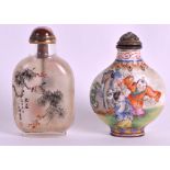 A CHINESE REPUBLICAN PERIOD REVERSE PAINTED SNUFF BOTTLE AND STOPPER together with a 20th Century,