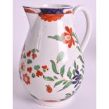 AN 18TH CENTURY WORCESTER SPARROWBEAK JUG painted in the Kempthorne style with flowers. 4.75ins