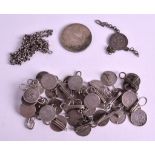 A QUANTITY OF EARLY 20TH CENTURY CHINESE SILVER COINS in the form of mainly dress buttons. (qty)
