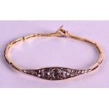 A FINE EARLY VICTORIAN 1.50CT ROSE CUT DIAMOND BRACELET set in silver and 15ct gold, the bracelet