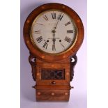 A VICTORIAN INLAID WALNUT ANGLO AMERICAN WALL CLOCK by R Stone of Wellington. 2ft 4ins long.