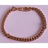 AN EDWARDIAN 9CT ROSE GOLD CHAINLINK BRACELET with 18ct yellow gold clasp. 21.4 grams.