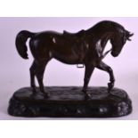 A FINE 19TH CENTURY JAPANESE MEIJI PERIOD BRONZE FIGURE OF A ROAMING HORSE by Masao, modelled with