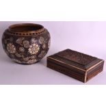 A LATE 19TH CENTURY JAPANESE MEIJI PERIOD STONEWARE JARDINIERE together with an Anglo Indian