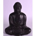 A 19TH CENTURY JAPANESE EDO PERIOD BRONZE FIGURE OF A BUDDHA elegantly modelled with hands