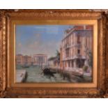 ITALIAN SCHOOL (19TH CENTURY) VENETIAN SCENE Oil on canvas, contained within a giltwood frame.
