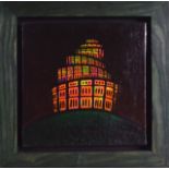 MICHELLE NOACH (C1998) A FRAMED OIL ON CANVAS 'The Citadel'. 7.75ins square.