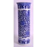 A 19TH CENTURY CHINESE BLUE AND WHITE VASE bearing Kangxi marks to base, painted with foliage and