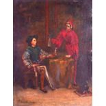 ITALIAN SCHOOL (18TH/19TH CENTURY) Oil on panel 'Red Coat'. Signed Gibbin. 7.5ins x 9.75ins.