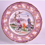 A VERY RARE ROYAL DOULTON 'CHINESE EXPORT' PORCELAIN PLATE C1924, painted with Oriental figures by M