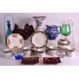 A BOX OF VARIOUS CERAMICS AND GLASSWARE including paperweights, a Doulton jug etc. (qty)