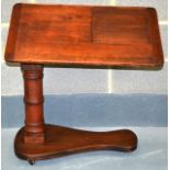 A LATE VICTORIAN MAHOGANY ADJUSTABLE READING STAND. 2Ft 11ins x 2ft 6ins unextended.