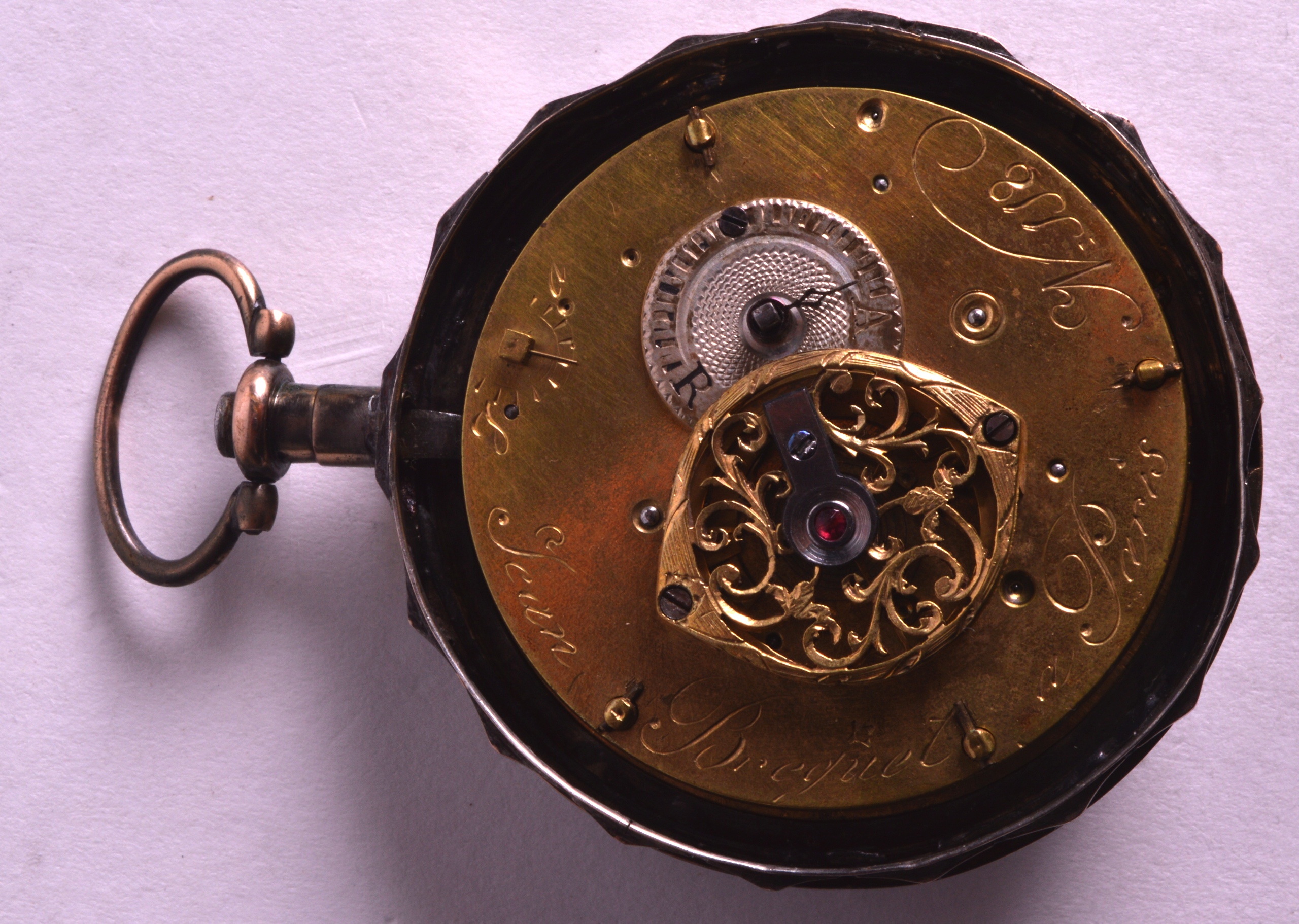 AN 18TH/19TH CENTURY SILVER BREGUET REPEATING POCKET WATCH with white enamel dial and black - Image 3 of 3