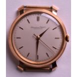 A 1950S 18CT PINK GOLD OVERSIZED INTERNATIONAL WATCH COMPANY WATCH FACE with silvered dial and